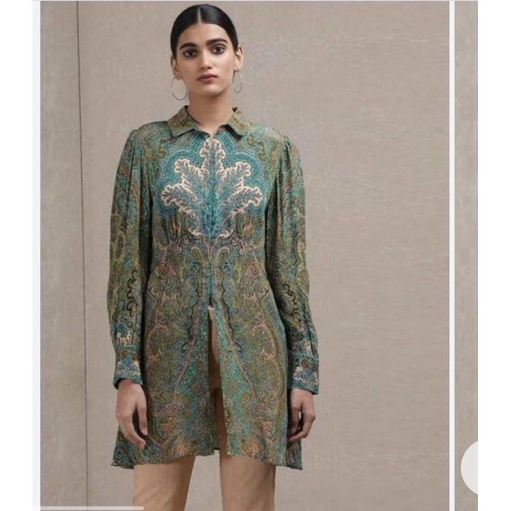 Ritu Kumar Size Large Printed A-line Kurti with Front Slit Style 8281